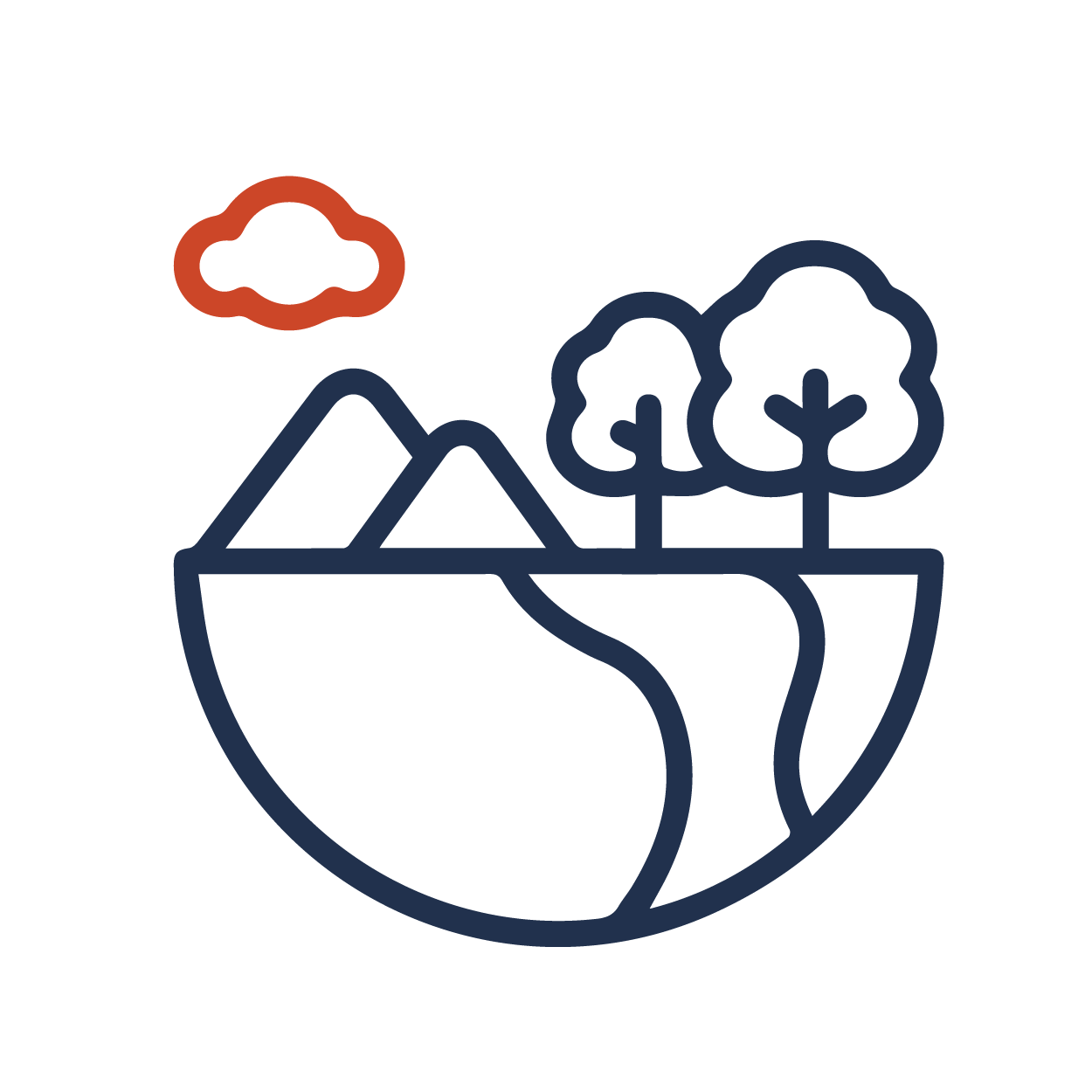 mountain and tree icon